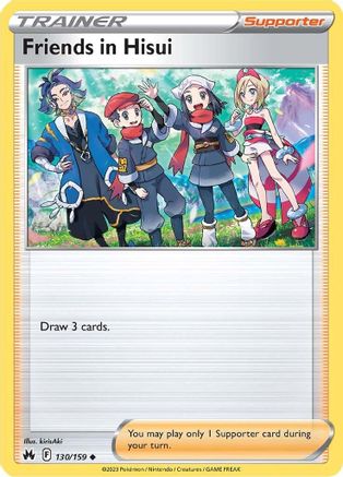 Friends in Hisui 130  - Reverse Holofoil Crown Zenith - Uncommon