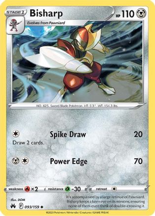 Bisharp 093  - Reverse Holofoil Crown Zenith - Uncommon