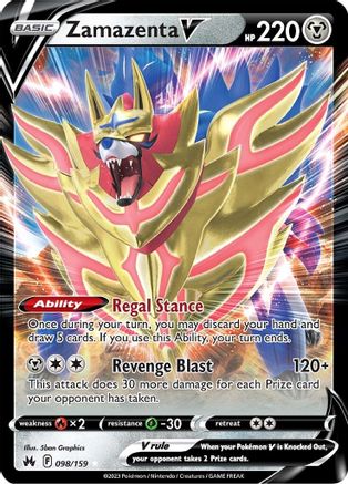 Zamazenta V 098  - Holofoil Crown Zenith - Ultra Rare