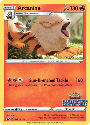 Arcanine (Illustration Contest 2022)  SWSH Sword & Shield Promo Cards - Promo