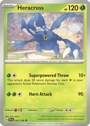 Heracross 002  - Reverse Holofoil SV01 Scarlet & Violet Base Set - Uncommon