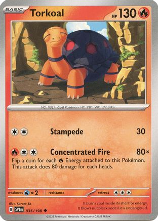 Torkoal 035  - Reverse Holofoil SV01 Scarlet & Violet Base Set - Uncommon