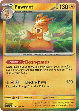 Pawmot 076/198  - Holofoil SV01 Scarlet & Violet Base Set - Rare