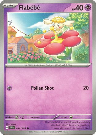 Flabebe 091  - Reverse Holofoil SV01 Scarlet & Violet Base Set - Common