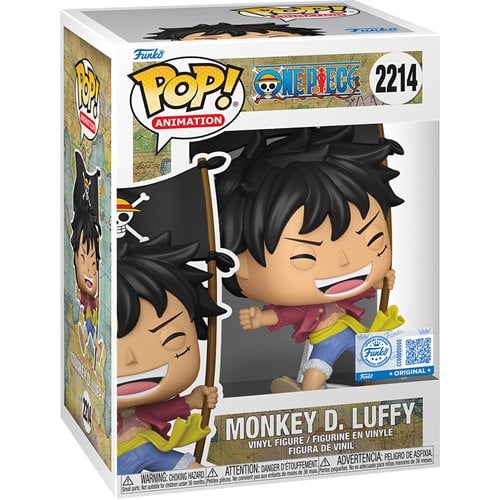 Funko Pop! Anime: One Piece - Monkey D. Luffy (with Flag) #2214 [Funko Special Edition - Entertainment Earth Exclusive]