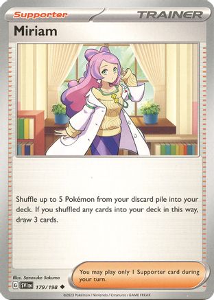 Miriam 179/198  - Reverse Holofoil SV01 Scarlet & Violet Base Set - Uncommon