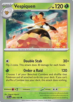 Vespiquen 009  - Reverse Holofoil SV02 Paldea Evolved - Uncommon