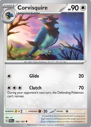 Corvisquire 165  - Reverse Holofoil SV02 Paldea Evolved - Uncommon