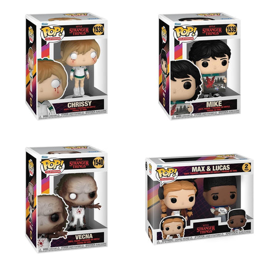 Funko Pop! Television: Stranger Things - Chrissy #1538 / Mike #1539 / Vecna #1540 / Max & Lucas 2pk *PREORDER*