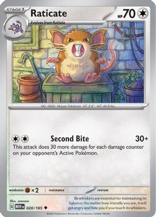 Raticate 020  SV Scarlet & Violet 151 - Uncommon
