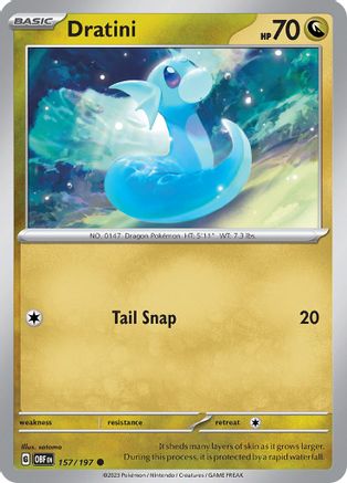 Dratini 157  - Reverse Holofoil SV03 Obsidian Flames - Common