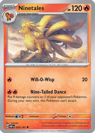 Ninetales 029  SV03 Obsidian Flames - Uncommon