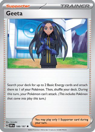 Geeta 188  - Reverse Holofoil SV03 Obsidian Flames - Rare