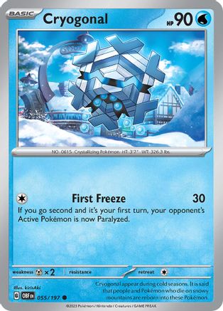 Cryogonal 055  SV03 Obsidian Flames - Common