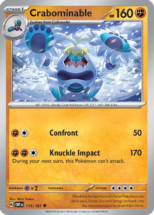 Crabominable 115  - Reverse Holofoil SV03 Obsidian Flames - Uncommon