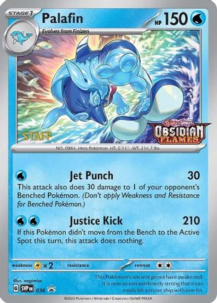 Palafin (Prerelease) [Staff] 036  - Holofoil SV Scarlet & Violet Promo Cards - Promo