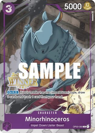 Minorhinoceros (Online Regional 2023) [Winner] (OP03-069) - One Piece Promotion Cards Foil