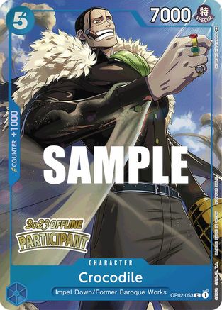Crocodile (Offline Regional 2023) [Participant] (OP02-053) - One Piece Promotion Cards Foil