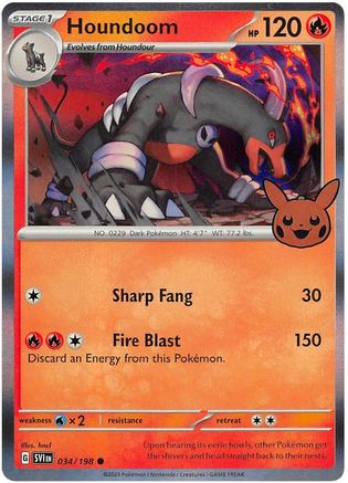 Houndoom 034  - Holofoil Trick or Trade BOOster Bundle 2023 - Common