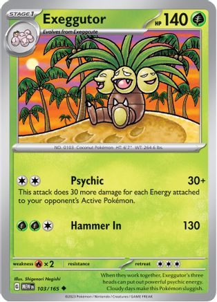Exeggutor 103  - Reverse Holofoil SV Scarlet & Violet 151 - Uncommon