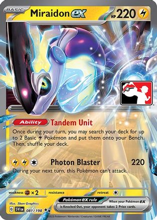Miraidon ex 081/198  - Holofoil Prize Pack Series Cards - Double Rare