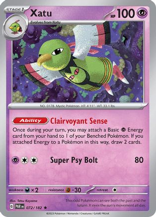 Xatu 072  - Holofoil SV04 Paradox Rift - Rare