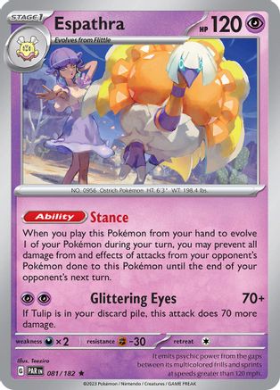 Espathra 081/182  - Reverse Holofoil SV04 Paradox Rift - Rare