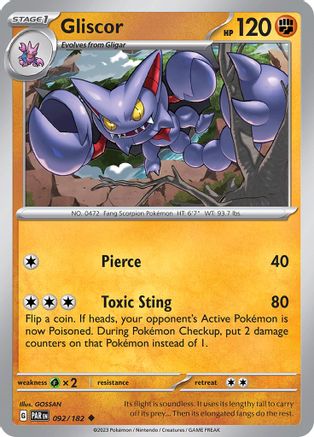 Gliscor 092  - Reverse Holofoil SV04 Paradox Rift - Uncommon