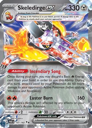 Skeledirge ex 137  - Holofoil SV04 Paradox Rift - Double Rare