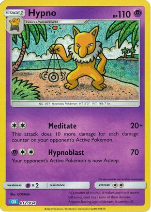 Hypno 012  - Holofoil Trading Card Game Classic - Classic Collection