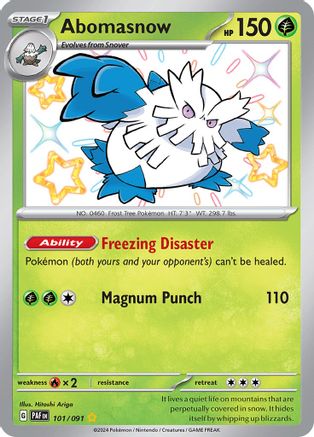 Abomasnow 101  - Holofoil SV Paldean Fates - Shiny Rare