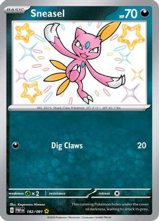 Sneasel 182  - Holofoil SV Paldean Fates - Shiny Rare