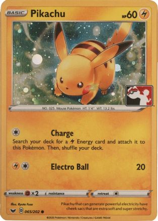 Pikachu - 065/202 (Cosmos Holo)/202  - Holofoil League & Championship Cards - Promo