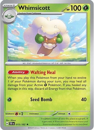 Whimsicott 015  - Holofoil SV05 Temporal Forces - Rare