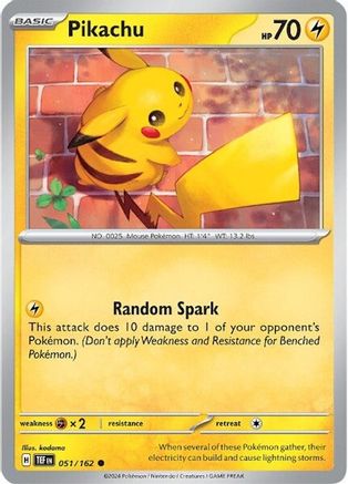 Pikachu 051  - Reverse Holofoil SV05 Temporal Forces - Common