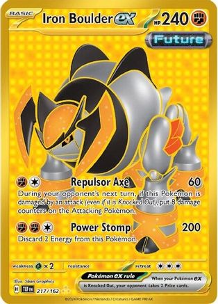 Iron Boulder ex 217/162  - Holofoil SV05 Temporal Forces - Hyper Rare