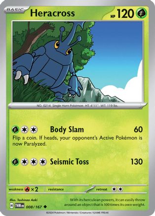 Heracross 008  - Reverse Holofoil SV06 Twilight Masquerade - Uncommon
