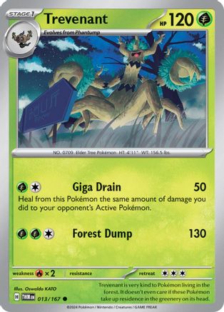 Trevenant 013  - Reverse Holofoil SV06 Twilight Masquerade - Common