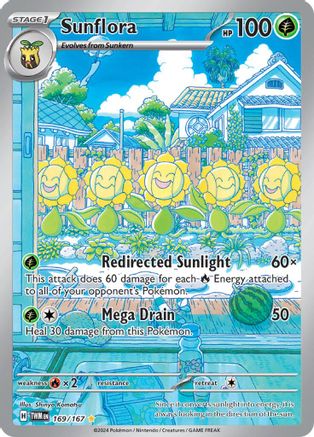 Sunflora 169/167  - Holofoil SV06 Twilight Masquerade - Illustration Rare
