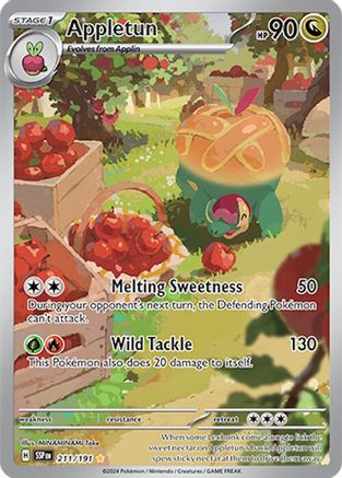 Appletun 211/191  - Holofoil SV08 Surging Sparks - Illustration Rare