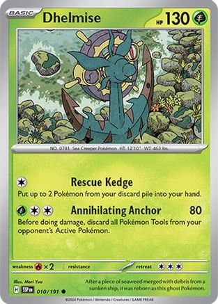 Dhelmise 010  - Reverse Holofoil SV08 Surging Sparks - Common