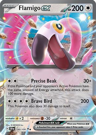 Flamigo ex 160  - Holofoil SV08 Surging Sparks - Double Rare