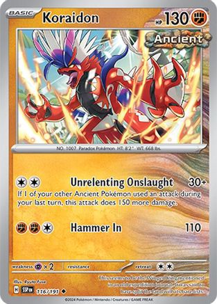 Koraidon 116  - Reverse Holofoil SV08 Surging Sparks - Uncommon
