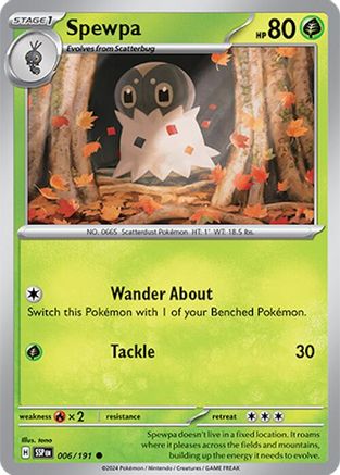 Spewpa 006  - Reverse Holofoil SV08 Surging Sparks - Common
