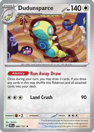 Dudunsparce 080  - Reverse Holofoil SV Prismatic Evolutions - Rare