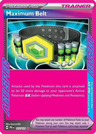 Maximum Belt 117  - Holofoil SV Prismatic Evolutions - ACE SPEC Rare