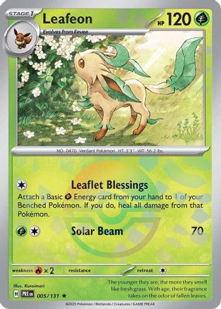 Leafeon (Poke Ball Pattern) 005  - Holofoil SV Prismatic Evolutions - Rare