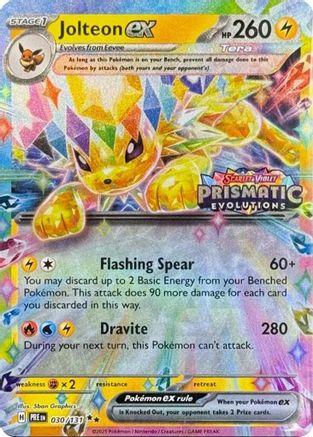 Jolteon ex (Prismatic Evolutions Stamp) 030/131  - Holofoil Miscellaneous Cards & Products - Promo