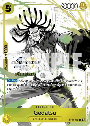 Gedatsu (Championship 2024 Finalist Card Set Vol. 2) (OP05-102) - One Piece Promotion Cards Foil
