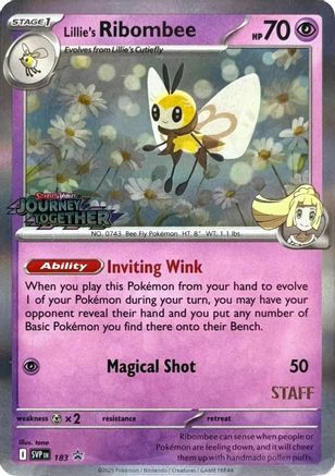 Lillie's Ribombee (Prerelease) [Staff] 183  - Holofoil SV Scarlet & Violet Promo Cards - Promo